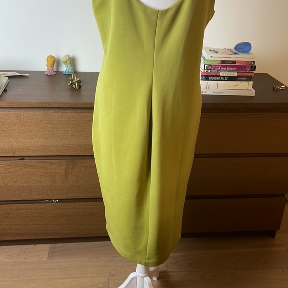 Philosophy | Mustard Dark Lime 💛 Long Cap Sleeve Plunge back dress - Picture 8 of 11